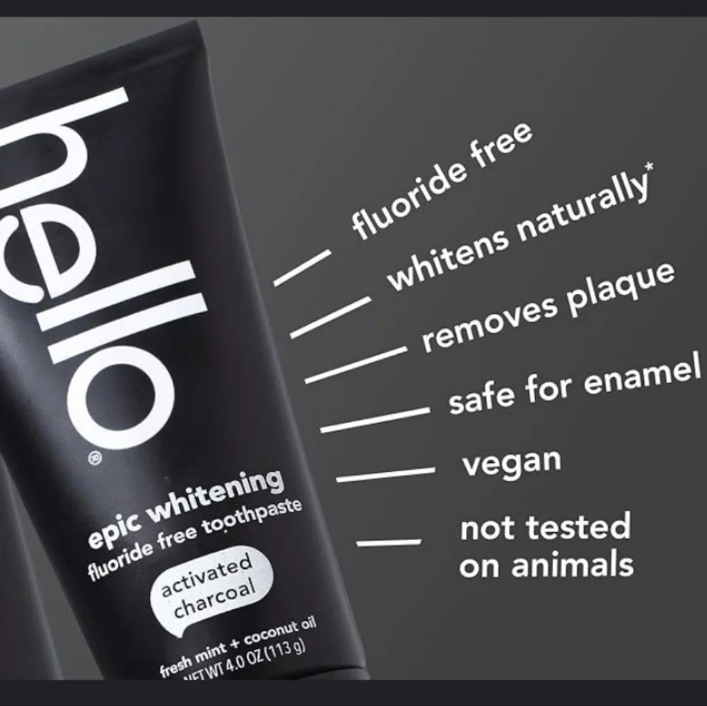 Hello Travel Size Toothpaste One Piece With Charcoal New